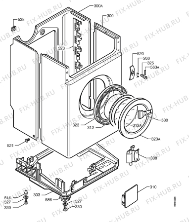 Взрыв-схема стиральной машины Zoppas PSA963MX - Схема узла Cabinet + armatures